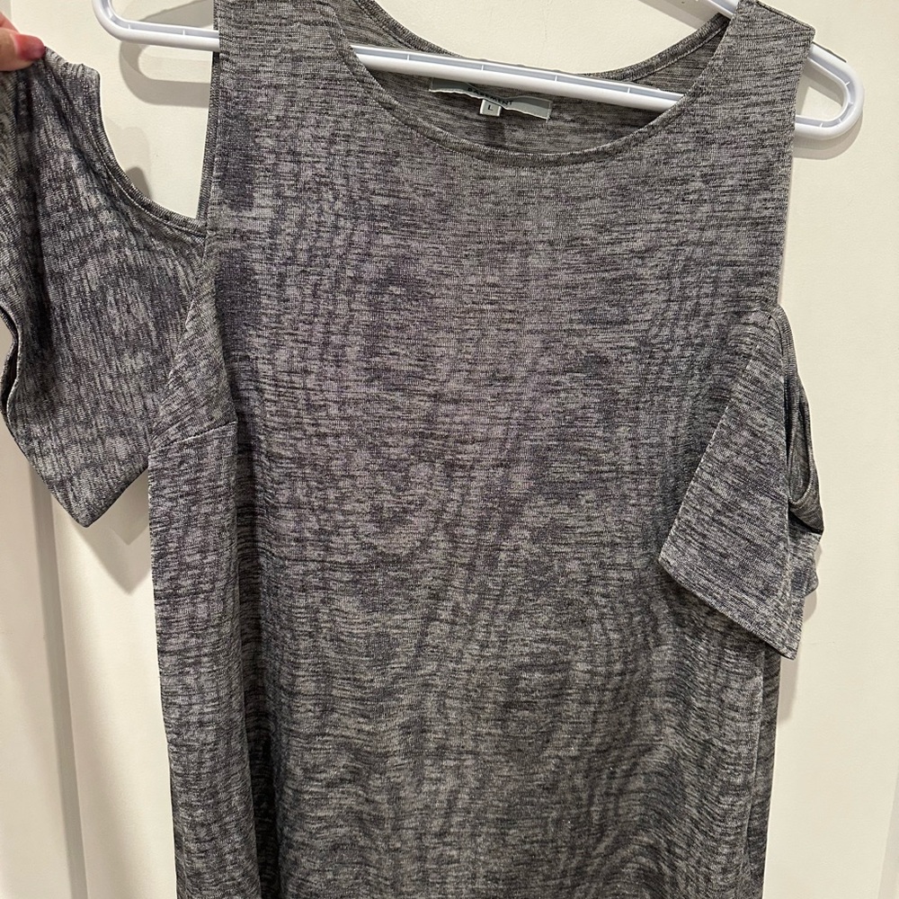 Elegant Charcoal Cold Shoulder Blouse